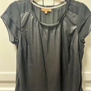 Gibson Latimer faux leather Cap Sleeve Relaxed Blouse size S